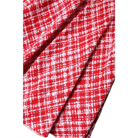 NWT Dolce & Gabbana Red White Tweed Circle Mini Skirt IT 38 US XS - Picture 10 of 12